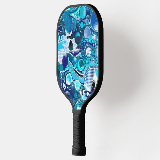 Blauw Zee beluistert Abstracte kunst Pickleball Paddle (Links)