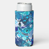 Blauw Zee beluistert Abstracte kunst Seltzer Blikjeskoeler (Seltzer Achterkant)