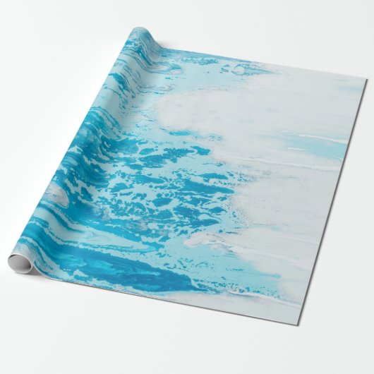 Blauw zee cadeaupapier (Uitgerold)