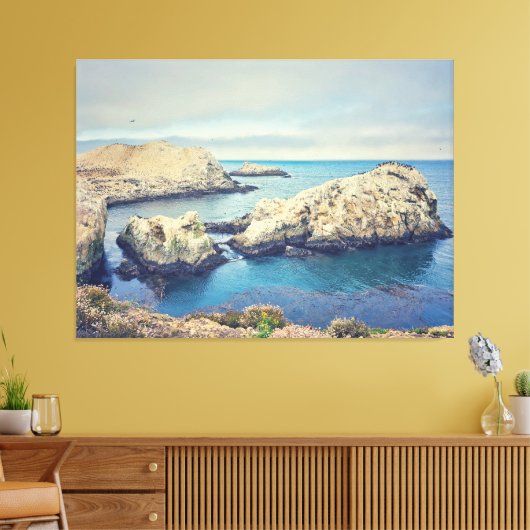 Blauw Zee Canvas Afdruk (Insitu (Woonkamer))