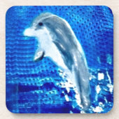 Blauw Zee dierlijk schilderende luipdolfijn Onderzetter (Voorkant)