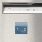 Blauw zee en hemel "Het leven is beter in het zee" Magneet (Insitu (Vaatwasser))