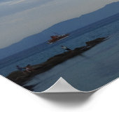 Blauw Zee en luchtruim in Griekenland Poster (Hoek)