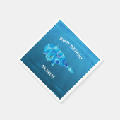 Blauw Zee en walvis Servet (Hoek)