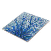 Blauw Zee Fan Koraal mozaïek kunst Tegeltje (Zijkant)