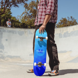 Blauw zee geometrisch maaspatroon in de zomer Mono Persoonlijk Skateboard