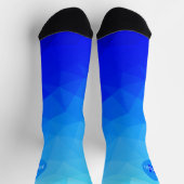 Blauw zee geometrisch maaspatroon in de zomer Mono Sokken (Top)