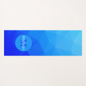 Blauw zee geometrisch maaspatroon in de zomer Mono Yogamat (Voorkant (horizontaal))