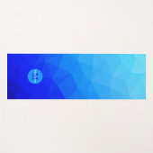 Blauw zee geometrisch maaspatroon in de zomer Mono Yogamat (Voorkant (horizontaal))