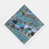 Blauw Zee Glas Mozaïek Diner Papier Servet (Hoek)