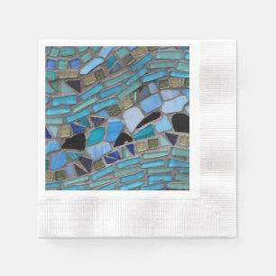 Blauw Zee Glas Mozaïek Papier servet