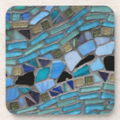 Blauw Zee Glass Mosaic Bier Onderzetter (Voorkant)