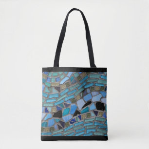 Blauw Zee Glass Mosaic Black Tote Bag