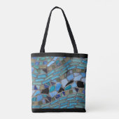 Blauw Zee Glass Mosaic Black Tote Bag (Achterkant)
