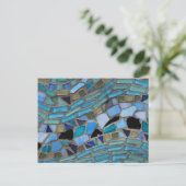 Blauw Zee Glass Mosaic Briefkaart (Staand voorkant)