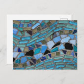Blauw Zee Glass Mosaic Briefkaart (Voorkant / Achterkant)