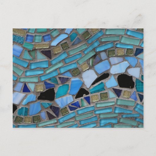 Blauw Zee Glass Mosaic Briefkaart (Voorkant)