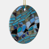 Blauw Zee Glass Mosaic Keramisch Ornament (Rechts)
