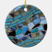 Blauw Zee Glass Mosaic Keramisch Ornament (Achterkant)