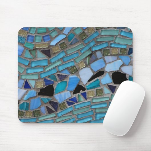 Blauw Zee Glass Mosaic Muismat (Met muis)