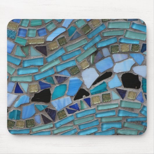 Blauw Zee Glass Mosaic Muismat (Voorkant)