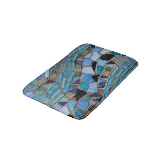 Blauw Zee Glass Mosaic Small Bath Mat (Gekanteld)