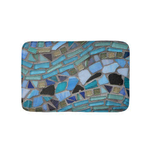 Blauw Zee Glass Mosaic Small Bath Mat