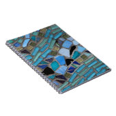 Blauw Zee Glass Mosaic Spiral Notitieboek (Rechterzijde)