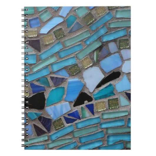 Blauw Zee Glass Mosaic Spiral Notitieboek (Voorkant)