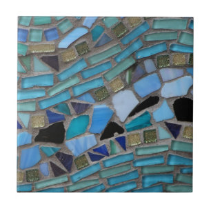 Blauw Zee Glass Mosaic Tegeltje