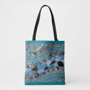 Blauw Zee Glass Mosaic Turquoise Tote Bag