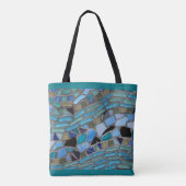 Blauw Zee Glass Mosaic Turquoise Tote Bag (Achterkant)