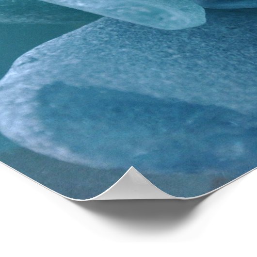 Blauw Zee Glazen ventilator afdrukken Poster (Hoek)