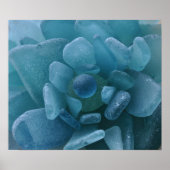 Blauw Zee Glazen ventilator afdrukken Poster (Voorkant)