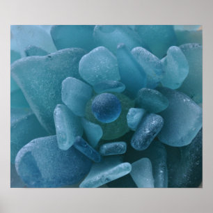 Blauw Zee Glazen ventilator afdrukken Poster