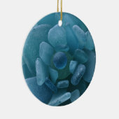 Blauw Zee Glazen ventilator Keramisch Ornament (Rechts)