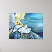 Blauw Zee Godin Surreal Whimsical Fantasy Mystic Canvas Afdruk (Voorkant)