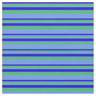 Blauw, Zee Groen en Cornflower Blauw gekleurd Stof
