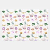 Blauw Zee huispatronen Inpakpapier Vel (Voorkant 2)