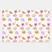 Blauw Zee huispatronen Inpakpapier Vel (Voorkant)