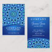 Blauw Zee Jewel Mandala Visitekaartje (Voorkant / Achterkant)