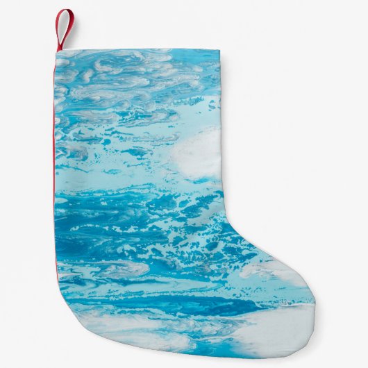 Blauw zee kleine kerstsok (Voorkant)