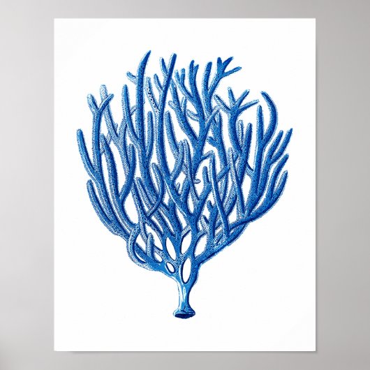 Blauw Zee koraal afdrukken #1 Beach Wall Art Poster (Voorkant)
