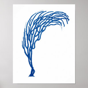 Blauw Zee koraal afdrukken #3-taper kunstdecor Poster