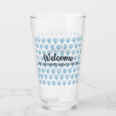 Blauw zee - koraalpatroon op blauw glas (Achterkant)