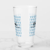 Blauw zee - koraalpatroon op blauw glas (Links)