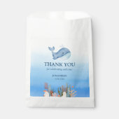 Blauw Zee Koraalrif Schattigee Walvis Verjaardag D Bedankzakje (Voorkant)