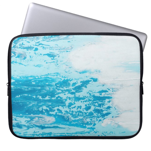 Blauw zee laptop sleeve (Voorkant)