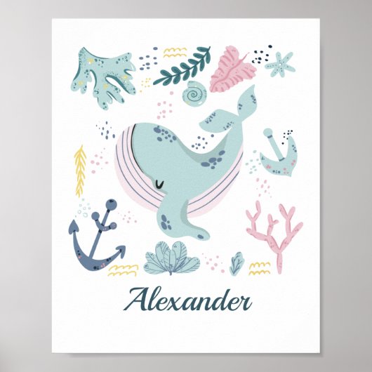 Blauw Zee met lange levensduur Wandwand Baby Poster (Voorkant)