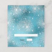 Blauw zee oceaanmetaal strandbruiloft plaatskaartje (Buitenkant ongevouwen)